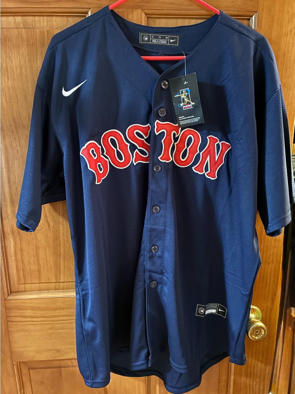 Nike XL Boston Red Sox SCOTLAND 26 Away Jersey Tartan Army